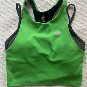 Rabbit brand cropped running tank with built-in bra